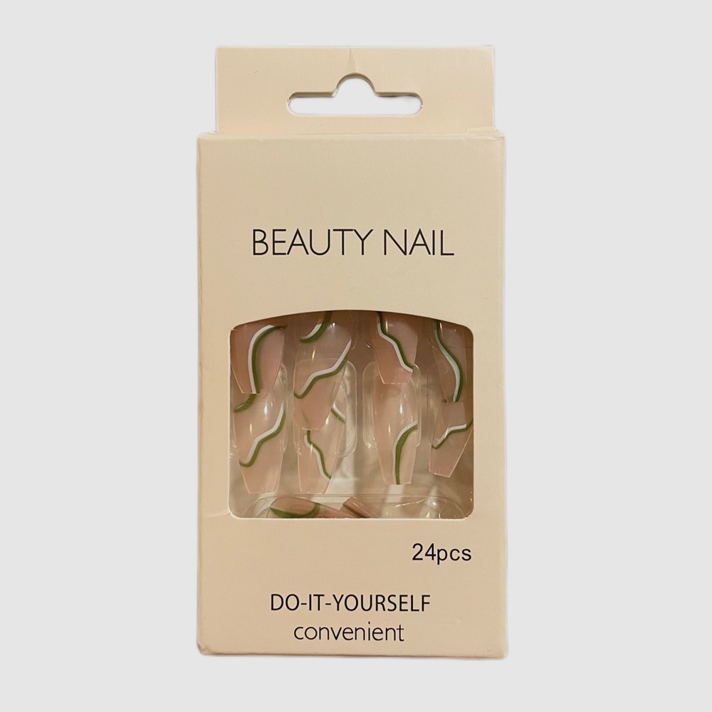 Trendy Fake Acrylic Glue-on Nail Set